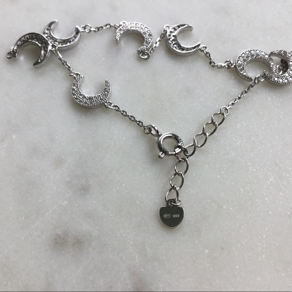Sterling Silver RP CZ Crescent Bracelet - Picture 7 of 17